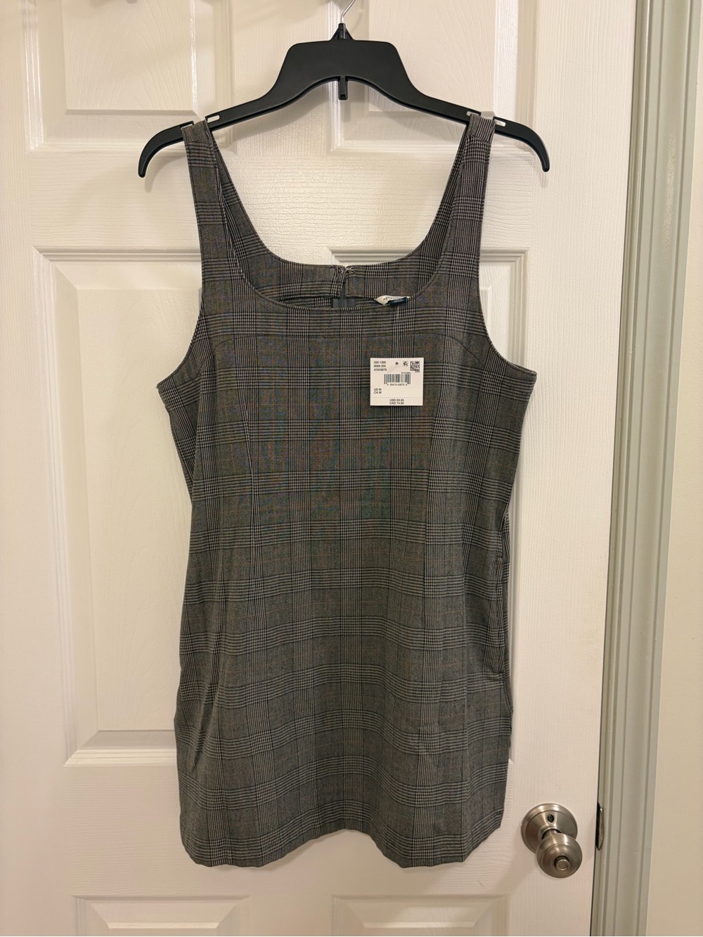 American Eagle Outfitters Gray Plaid Sleeveless Mini Dress